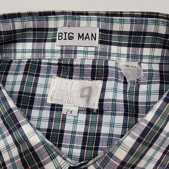 Express Rider BIG MAN Pearl Snap Plaid Western Short Sleeve Shirt Mens 2X XXL - Picture 11 of 11
